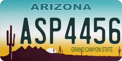 AZ license plate ASP4456