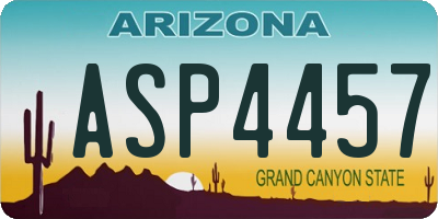 AZ license plate ASP4457