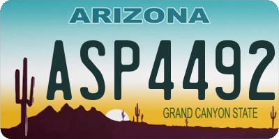 AZ license plate ASP4492