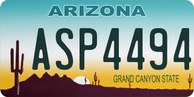 AZ license plate ASP4494