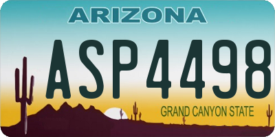 AZ license plate ASP4498