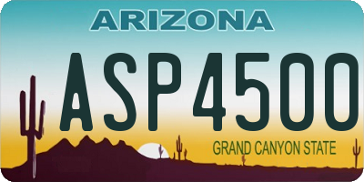 AZ license plate ASP4500