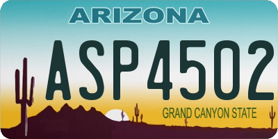 AZ license plate ASP4502