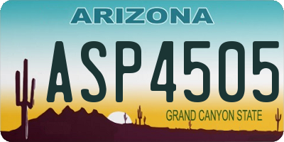 AZ license plate ASP4505