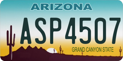 AZ license plate ASP4507
