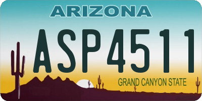 AZ license plate ASP4511