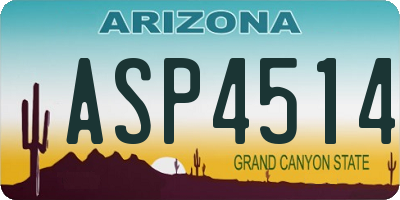 AZ license plate ASP4514