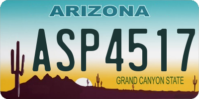 AZ license plate ASP4517