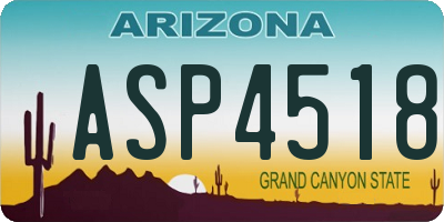 AZ license plate ASP4518