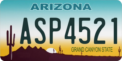 AZ license plate ASP4521