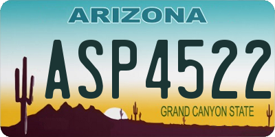 AZ license plate ASP4522