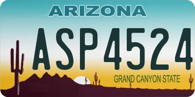 AZ license plate ASP4524