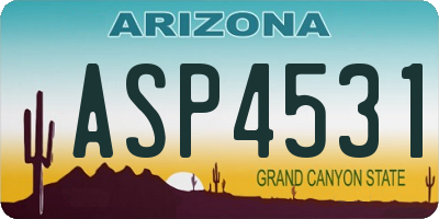 AZ license plate ASP4531
