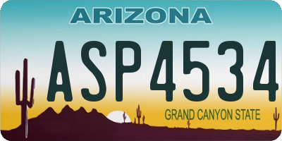 AZ license plate ASP4534
