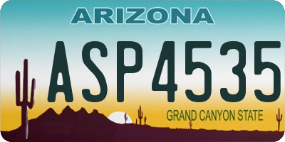 AZ license plate ASP4535