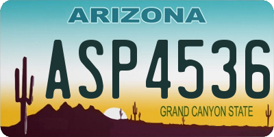 AZ license plate ASP4536