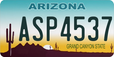 AZ license plate ASP4537