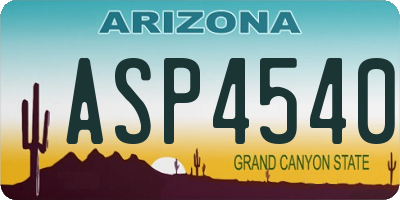 AZ license plate ASP4540