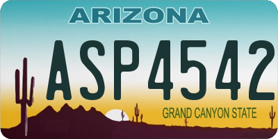 AZ license plate ASP4542