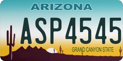 AZ license plate ASP4545