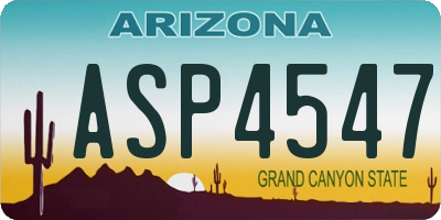 AZ license plate ASP4547