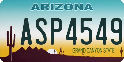 AZ license plate ASP4549