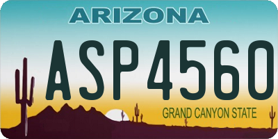 AZ license plate ASP4560