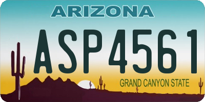 AZ license plate ASP4561