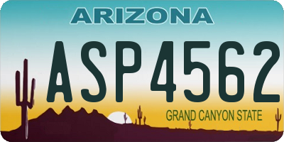 AZ license plate ASP4562