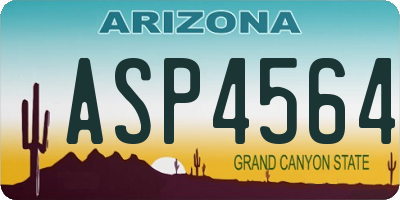 AZ license plate ASP4564