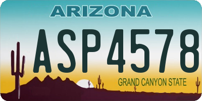 AZ license plate ASP4578