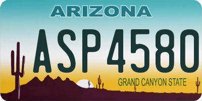 AZ license plate ASP4580