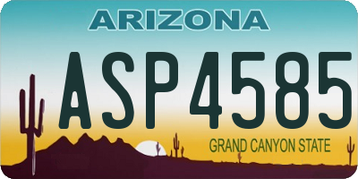 AZ license plate ASP4585
