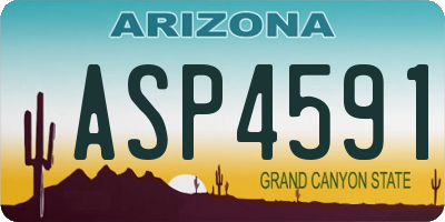 AZ license plate ASP4591