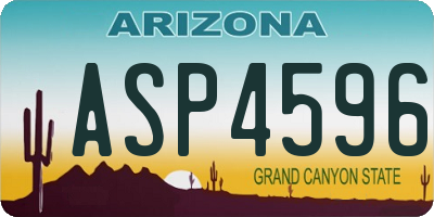 AZ license plate ASP4596