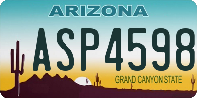 AZ license plate ASP4598