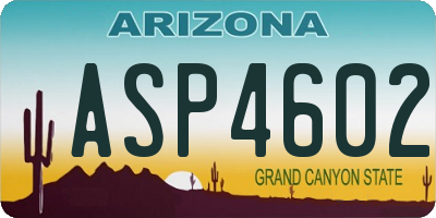 AZ license plate ASP4602
