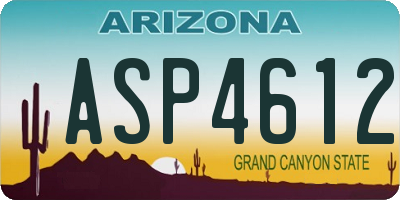 AZ license plate ASP4612