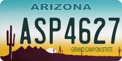 AZ license plate ASP4627