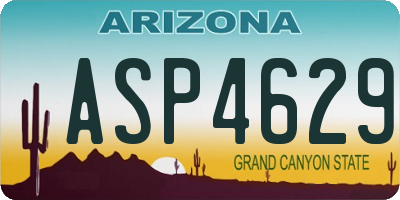 AZ license plate ASP4629