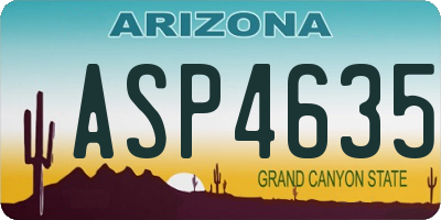 AZ license plate ASP4635