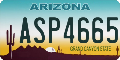 AZ license plate ASP4665