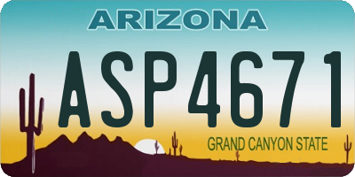 AZ license plate ASP4671