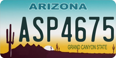 AZ license plate ASP4675