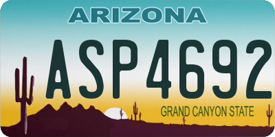 AZ license plate ASP4692
