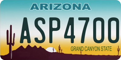 AZ license plate ASP4700