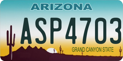 AZ license plate ASP4703