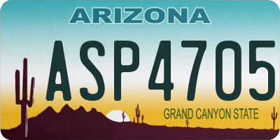 AZ license plate ASP4705