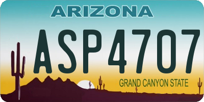 AZ license plate ASP4707