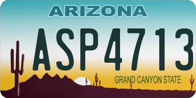 AZ license plate ASP4713